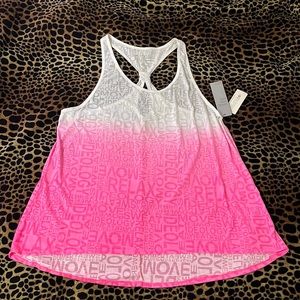 Ideology essential racerback tank - size XXL - white&pink